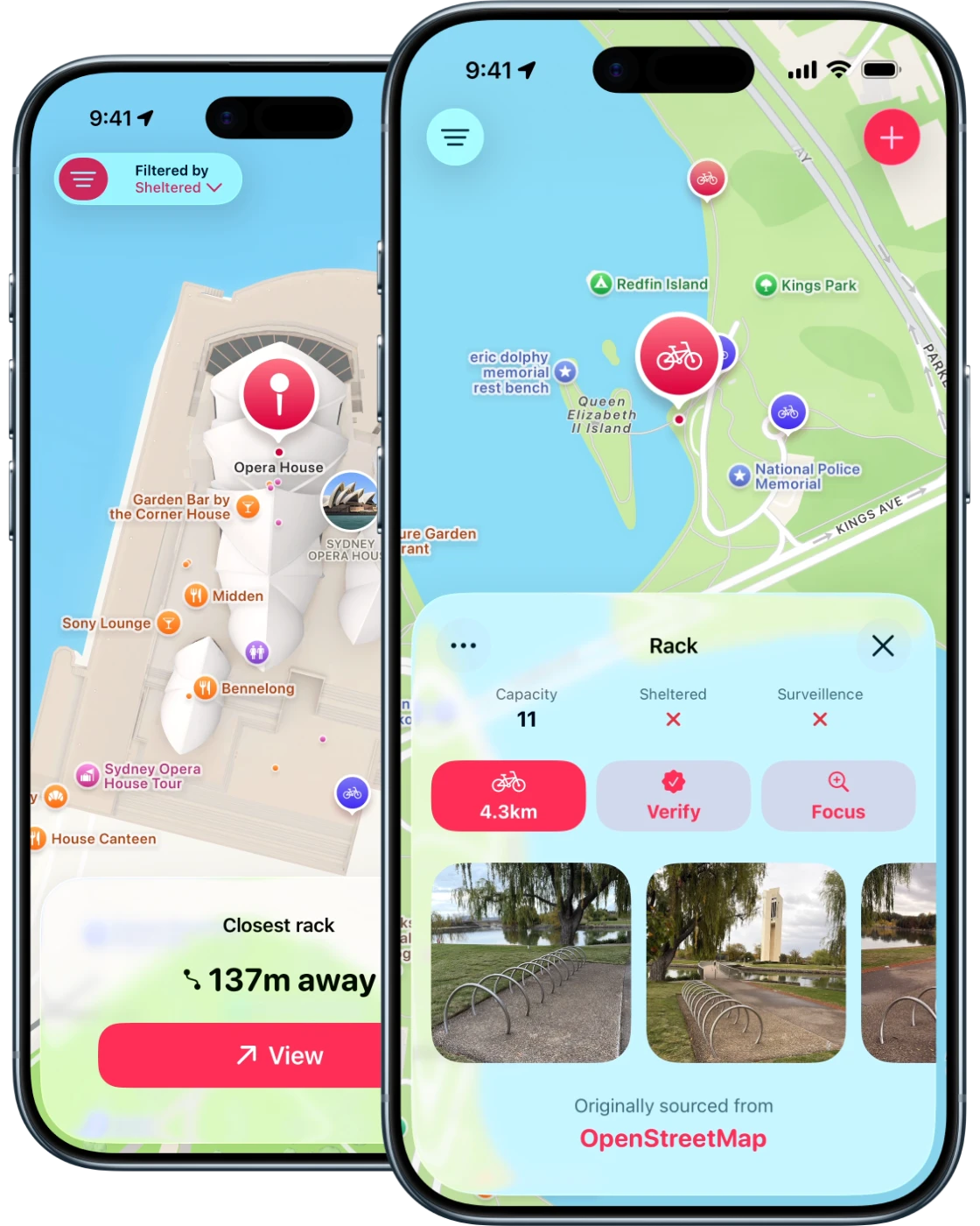 Racks app in use